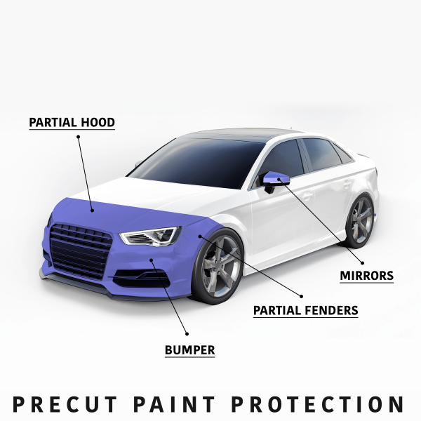 2008-2014 Dodge Challenger Base Precut Paint Protection Kit PPF - Partial Front End